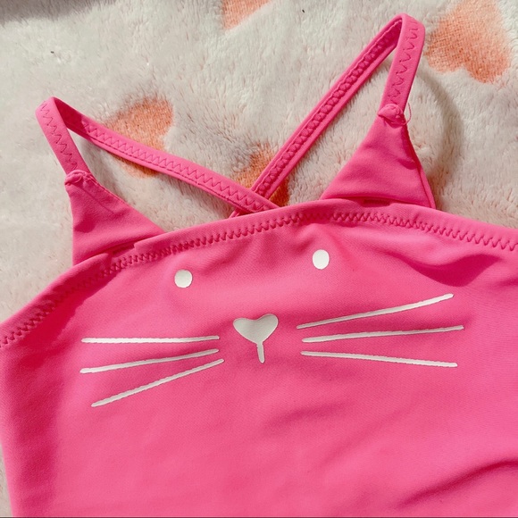 SOLD Carterโs | OshKosh Bโgosh | Swimwear | Pink Kitty Cat Bathing Suit - Picture 3 of 6